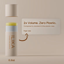 Load image into Gallery viewer, ILIKA Lip balm Organic, Vegan, Plastic-free, 100% Plant-based, 2X Volume, COSMOS Certified Organic, PETA Certified Vegan &amp; Cruelty-Free 2 Pack, Vanilla &amp; Peppermint