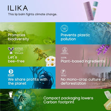 Load image into Gallery viewer, ILIKA Lip balm, Organic, 100% Plant-based, Natural Lip Treatment, COSMOS Certified Organic, PETA Certified Vegan &amp; Cruelty-Free 2 Pack, Ginger Lemon &amp; Almond Cardamom Rose