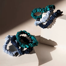 Load image into Gallery viewer, Skinny Scrunchie Set - Blue &amp; Green Shades