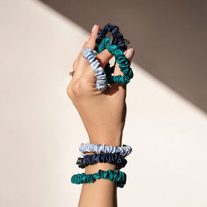 Skinny Scrunchie Set - Blue & Green Shades