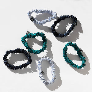 Skinny Scrunchie Set - Blue & Green Shades