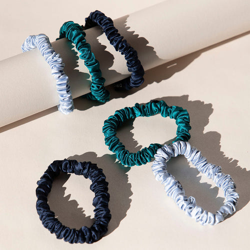 Skinny Scrunchie Set - Blue & Green Shades