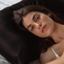 Load image into Gallery viewer, Black Jade Silk Pillowcase