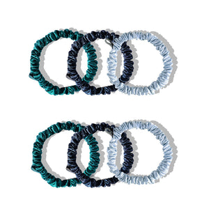 Skinny Scrunchie Set - Blue & Green Shades