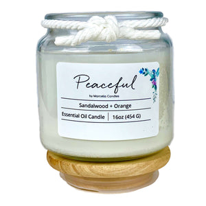 Peaceful Sandalwood + Orange Aromatherapy Candle