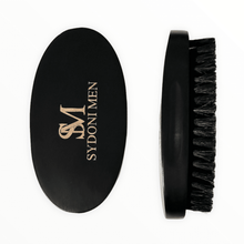 Load image into Gallery viewer, PEAR WOOD MUSTACHE AND BEARD BRUSH made with GRASSTREE AND SYNTHETIC BRISTLES