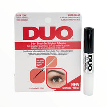 Load image into Gallery viewer, DUO BRUSH ON LASH ADHESIVE-CLEAR and DARK TONE Net. Wt. 0.18 oz.